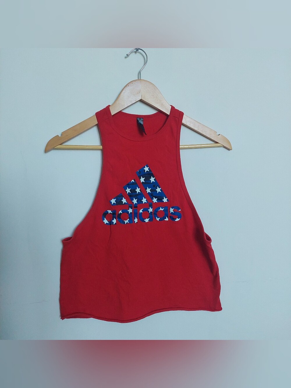 adidas Red Tank Top with Stars Logo